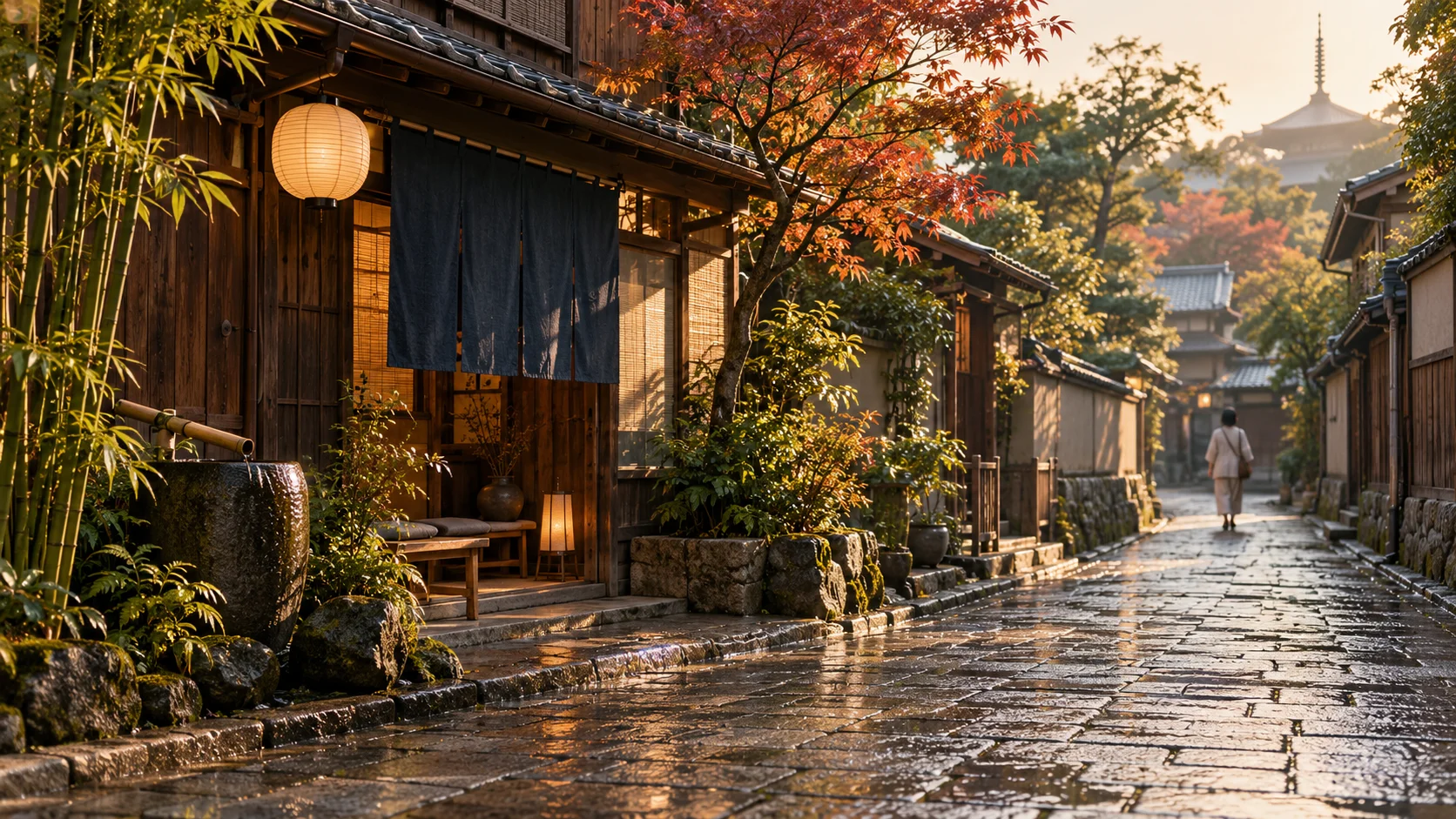 Japanese evening café walk guide with meeting point, time and instructions